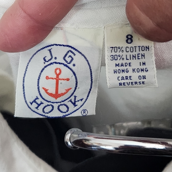 JG Hook Vintage 80s White Lace Trim Romantic Button Down Shirt - Picture 6 of 13